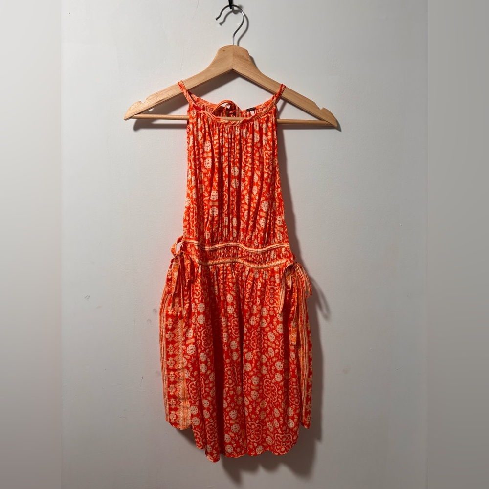 Free People Orange Cutout Dress
